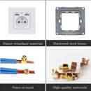 EOMR Wall USB Power Socket 5V 2.1A EU France Belgium Electrical Socket 16A Dual USB Plug IOS Android Phone Charging Ports Socket