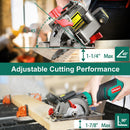HYCHIKA Mini Circular Saw, 750W Laser Guide Electric Circular Saw, 3500RPM Saw Power Tool with 6 Blades