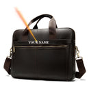 WESTAL Men's Bag Genuine Leather Men Briefcase for Laptop 14 Messenger Men's Leather Bag Business Portfolio for Document A4 7022