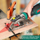 HYCHIKA Mini Circular Saw, 750W Laser Guide Electric Circular Saw, 3500RPM Saw Power Tool with 6 Blades