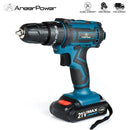 2 Speed Cordless Impact Drill 21V Electric Screwdriver Home Mini 1500 Mah 18650 Lithium Battery Wireless Rechargeable Hand Drill