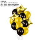 Black Gold Happy Birthday Banner Balloons Helium Number Foil Balloon for Baby Boy Kids Adult 18 30 Birthday Party Decorations