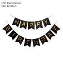 Black Gold Happy Birthday Banner Balloons Helium Number Foil Balloon for Baby Boy Kids Adult 18 30 Birthday Party Decorations