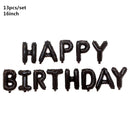 Black Gold Happy Birthday Banner Balloons Helium Number Foil Balloon for Baby Boy Kids Adult 18 30 Birthday Party Decorations