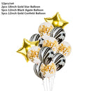 Black Gold Happy Birthday Banner Balloons Helium Number Foil Balloon for Baby Boy Kids Adult 18 30 Birthday Party Decorations