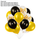 Black Gold Happy Birthday Banner Balloons Helium Number Foil Balloon for Baby Boy Kids Adult 18 30 Birthday Party Decorations