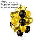 Black Gold Happy Birthday Banner Balloons Helium Number Foil Balloon for Baby Boy Kids Adult 18 30 Birthday Party Decorations