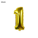 Black Gold Happy Birthday Banner Balloons Helium Number Foil Balloon for Baby Boy Kids Adult 18 30 Birthday Party Decorations