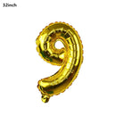 Black Gold Happy Birthday Banner Balloons Helium Number Foil Balloon for Baby Boy Kids Adult 18 30 Birthday Party Decorations