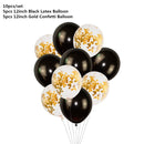 Black Gold Happy Birthday Banner Balloons Helium Number Foil Balloon for Baby Boy Kids Adult 18 30 Birthday Party Decorations
