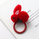 Cute animal hair ball rabbit hair ring girls rubber band elastic hair bands Korean headwear children hair Accessories ornaments