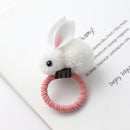 Cute animal hair ball rabbit hair ring girls rubber band elastic hair bands Korean headwear children hair Accessories ornaments