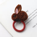 Cute animal hair ball rabbit hair ring girls rubber band elastic hair bands Korean headwear children hair Accessories ornaments