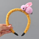 Cute animal hair ball rabbit hair ring girls rubber band elastic hair bands Korean headwear children hair Accessories ornaments