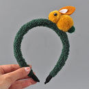 Cute animal hair ball rabbit hair ring girls rubber band elastic hair bands Korean headwear children hair Accessories ornaments