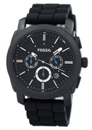 Fossil Machine Chronograph Black Silicone Strap FS4487 Men's Watch