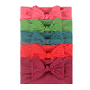 3/4/5/6Pcs/set Cute Bowknot Baby Headband Turban Solid Color Newborn Baby Girls Elastic Hair Bands Soft Nylon Hair Accessories