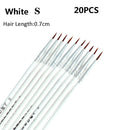 20Pcs Makeup Drawing Pen Nail Art Brush Fine Hand Painted Thin Hook Line Pen Nylon Brush Acrylic Painting Pen Nail Art Supplies