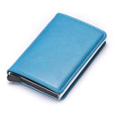 Custom Name Business Bank Credit Card Holder Men Wallet Coin Leather Wallet RFID Aluminium Box CardHolder with Money Clips Purse