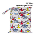 Baby Diaper Bag Cartoon Print Waterproof Wet Dry Nappy Zipper Handbag Stroller Carry Pack Travel Outdoor Wet Diaper Storage Bags