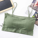 Fashion Women Sling Tube Top Sexy Bra Top Breathable Chest Pad Wearing Underwear Seamless Ice Silk Breast Wrap Lingerie Female