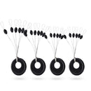 60pcs 10 Group High Quality Black Rubber Space Beans Stopper Suitable For Fishing Line 2.5-5
