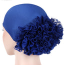JTVOVO 2022 New Pure Color Milk Silk Pan Flower Hat Muslim Stretch Toe Cap Dubai Arab Women&