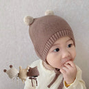 Winter Spring Crochet Baby Hat Soft Pompom Infant Toddler Cap Beanie Solid Color Kids Knitted Warm Bonnet Hat