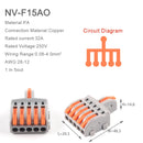 1 Input 2/3/4/5 Output Splitter Quick Spring Splicing Wire Connector Electric Cable Terminal Block Push In With Operation Lever