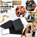 TEEHON Carbon Fiber Leather Men Wallet Coin Pocket RFID Credit Card Holder Half Span Design Black Purse