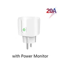 20A EU Smart Plug Tuya Wifi Remote Power Socket With Energy Monitoring Function Voice Control For Alexa Yandex Alice Google Home