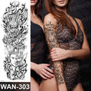 sexy fake tattoo for woman waterproof temporary tattoos large leg thigh body tattoo stickers peony lotus flowers fish dragon