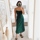 Foridol Strap Sleeveless Print Boho Summer Dress Long Women Green Floral Yellow Dresses Sundress Vintage French Style Dress