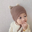 Winter Spring Crochet Baby Hat Soft Pompom Infant Toddler Cap Beanie Solid Color Kids Knitted Warm Bonnet Hat