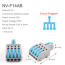 1 Input 2/3/4/5 Output Splitter Quick Spring Splicing Wire Connector Electric Cable Terminal Block Push In With Operation Lever