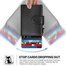 2022 Fashion Aluminum Credit Card Wallet RFID Blocking Trifold Smart Men Wallets 100% Genuine Leather Slim with Coin Pocket
