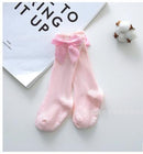 New Kids Socks Toddlers Girls Big Bow Knee High Long Soft Cotton Lace baby Socks Kids Solid Colour Cute Bow Girls Socks