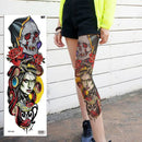 sexy tattoo stockings thigh leg temporary tatoos for women girls body stickers flowers peonies carp fish dragon snake tattoo big