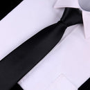 Black Simple Clip on Tie Security Tie Doorman Steward Matte Black Funeral Tie for Men Women Students