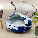 Winter Long Plush Pet Cat Bed Round Cat Cushion Cat House 2 In 1 Warm Cat Basket Cat Sleep Bag Cat Nest Kennel For Small Dog Cat