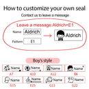 Children's Name Seal Custom Student's Name Stamp Kindergarten Clothes Waterproof Name Sticker Will Not be Washed Off Christmas