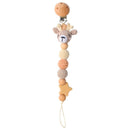 1pc Crochet Bunny Baby Pacifier Clip Chain BPA Free Wooden Beads Appease Soother Chain Clips Newborn Dummy Holder Nipple Clip