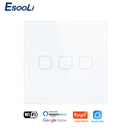 EsooLi Tuya Smart Life Glass Panel EU/UK Standard Touch Switch Zero/Single Fire Line Voice Control Light Wireless Wall Switch