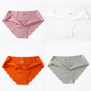 4 PCS/Lot Seamless Panties For Women Plain Panties Slip Silk Female Underwear Soft Thin Light Panti Culotte Femme Underpants