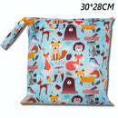 Baby Diaper Bag Cartoon Print Waterproof Wet Dry Nappy Zipper Handbag Stroller Carry Pack Travel Outdoor Wet Diaper Storage Bags