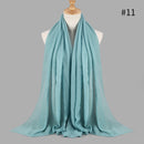 2021 NEW Flocked Bubble Cotton Scarf Hijabs For Muslim Women Soild Color Breathable Islamic Headscarf Arab Head Scarves