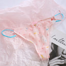 Cute Girls Ladies Mesh T-Back T-String Thongs Sexy Panties Transparent Strawberry Cherry Low-Waisted Seamless Underwear Women