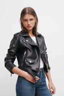 Spring and Autumn 2022 belt detachable epaulet motorcycle jacket leather jacket