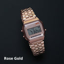 Rose Gold Silver Watches Men Women Electronic Digital Display Retro Style Clock Men&