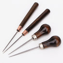 2pc Durable Professional Leather Wood Handle Awl Tools For Leather Craft Stitching Sewing Accessories Sewing Stitching Awl